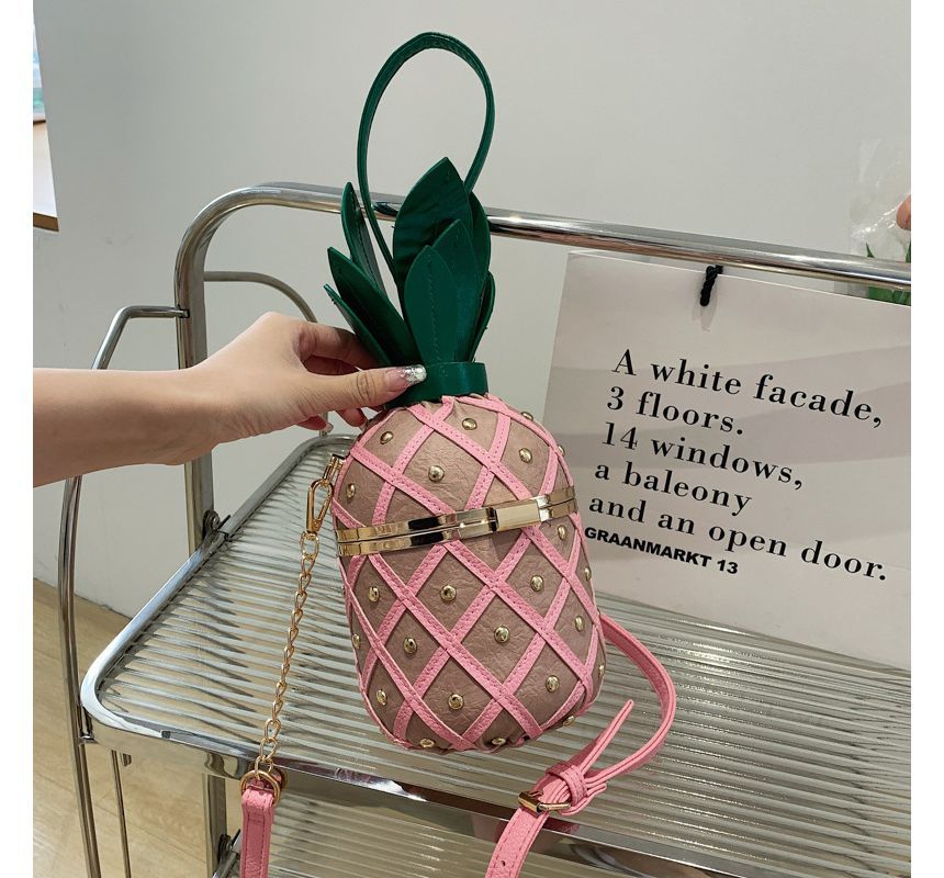 Pineapple Shaped Crossbody Box Bag