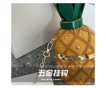 Pineapple Shaped Crossbody Box Bag