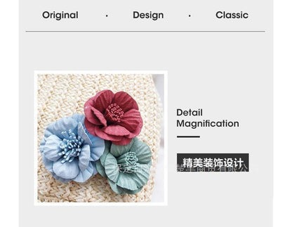 Faux Pearl Strap Woven Bucket Bag