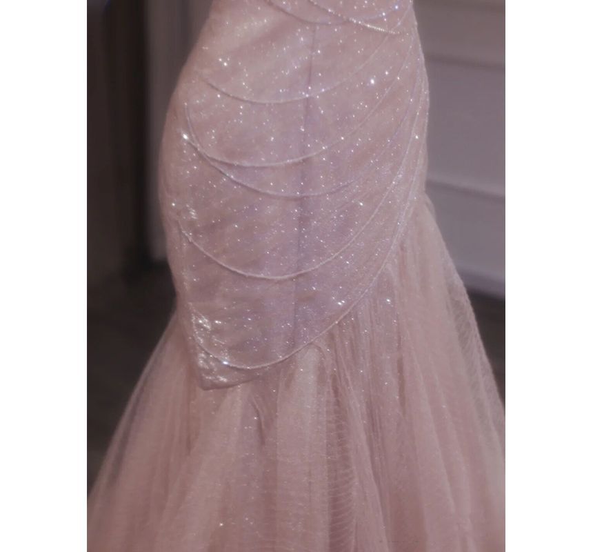 Evening Mermaid Mesh Strapless Trained Gown
