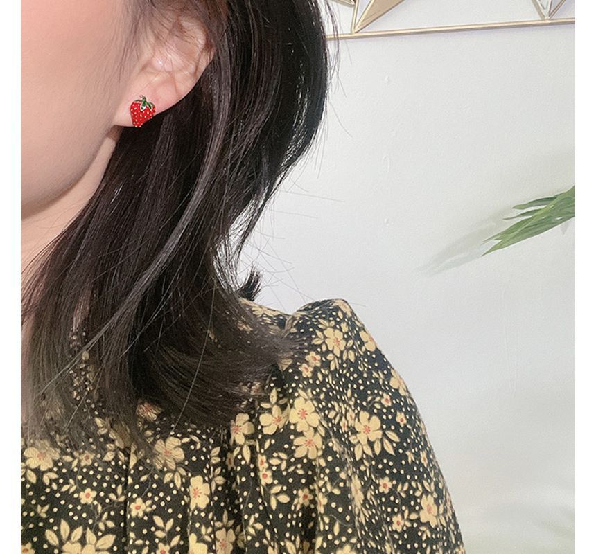 Strawberry Alloy Earring