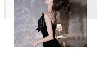 Spaghetti Strap Bow Mermaid Evening Dress