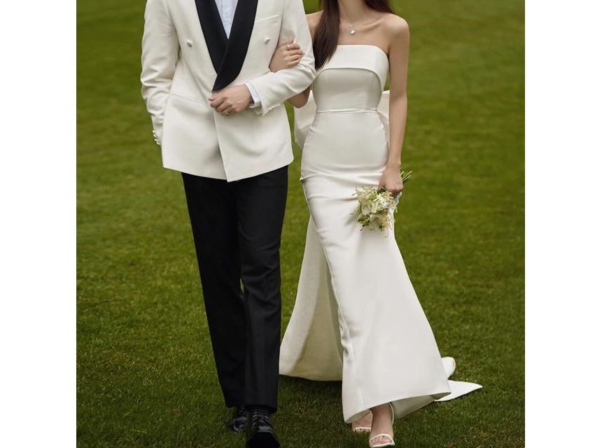 Plain Wedding Mermaid Gown Strapless