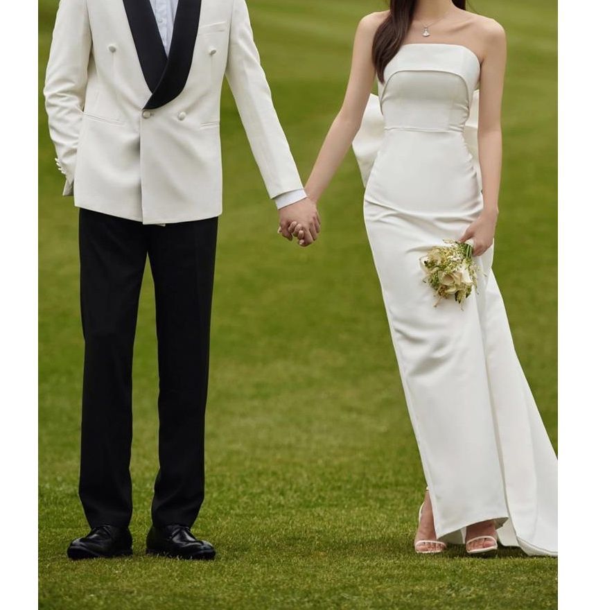 Plain Wedding Mermaid Gown Strapless