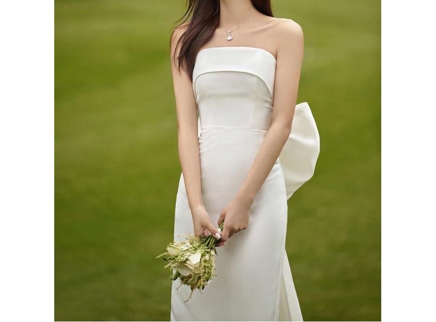 Plain Wedding Mermaid Gown Strapless