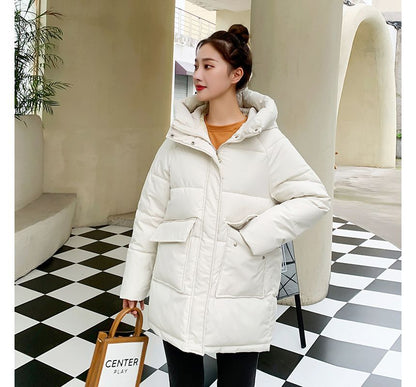 Hooded Plain Padded Coat