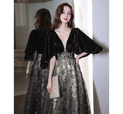 Evening Flower Embroidered Gown A-Line