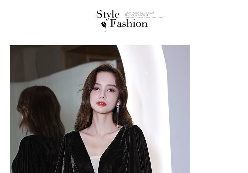 Evening Flower Embroidered Gown A-Line