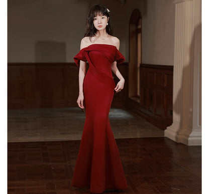 Off-Shoulder Mermaid Evening Gown