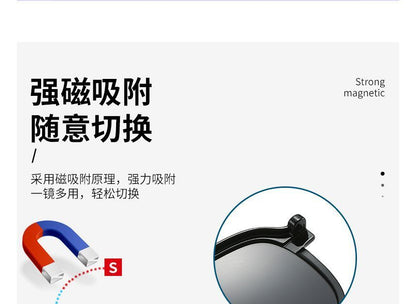 Round Glasses with Magnetic Snap On Sunglasses