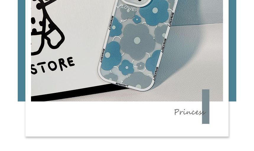 Flower Bead Chain Transparent Phone Case