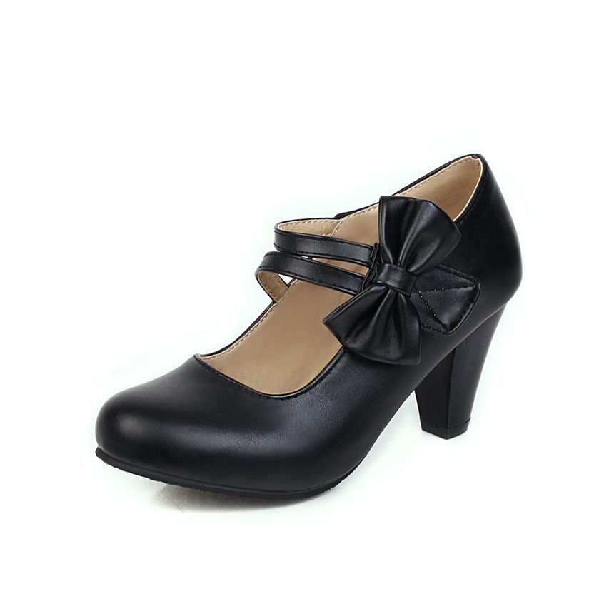 Chunky Heel Bow Mary Jane Shoes