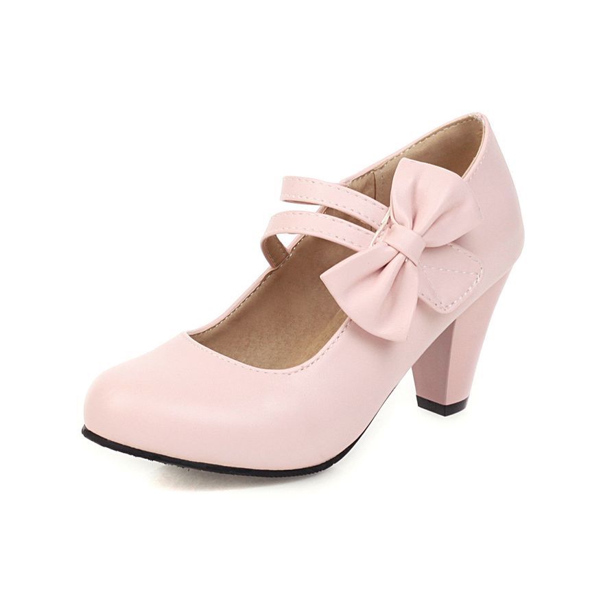 Chunky Heel Bow Mary Jane Shoes