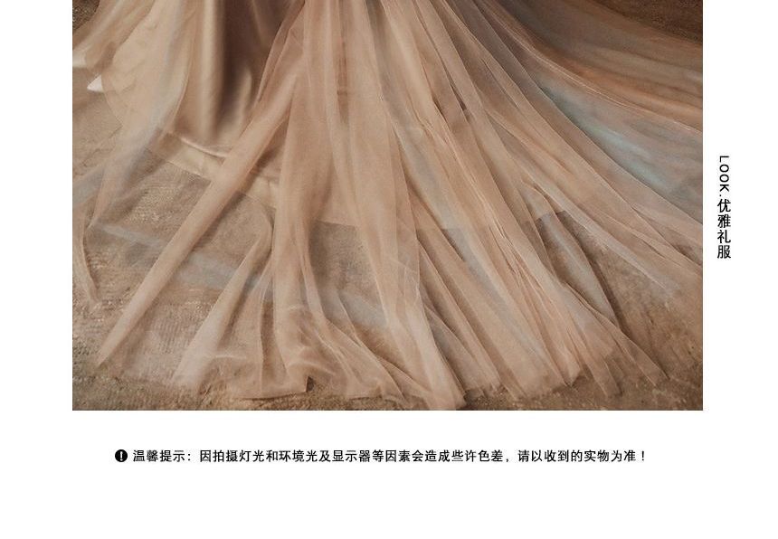 Spaghetti Evening Sequined Gown A-Line Strap Floral