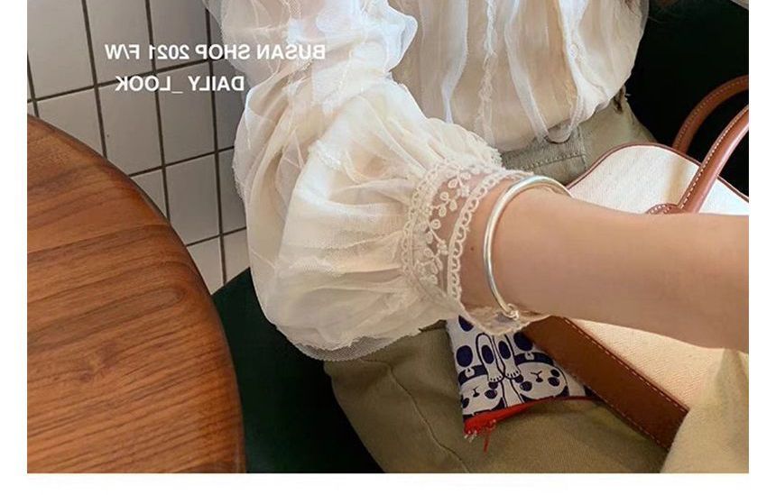 Lace-Trim V-Neck Blouse