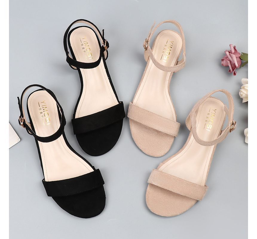 Plain Block Heel Sandals