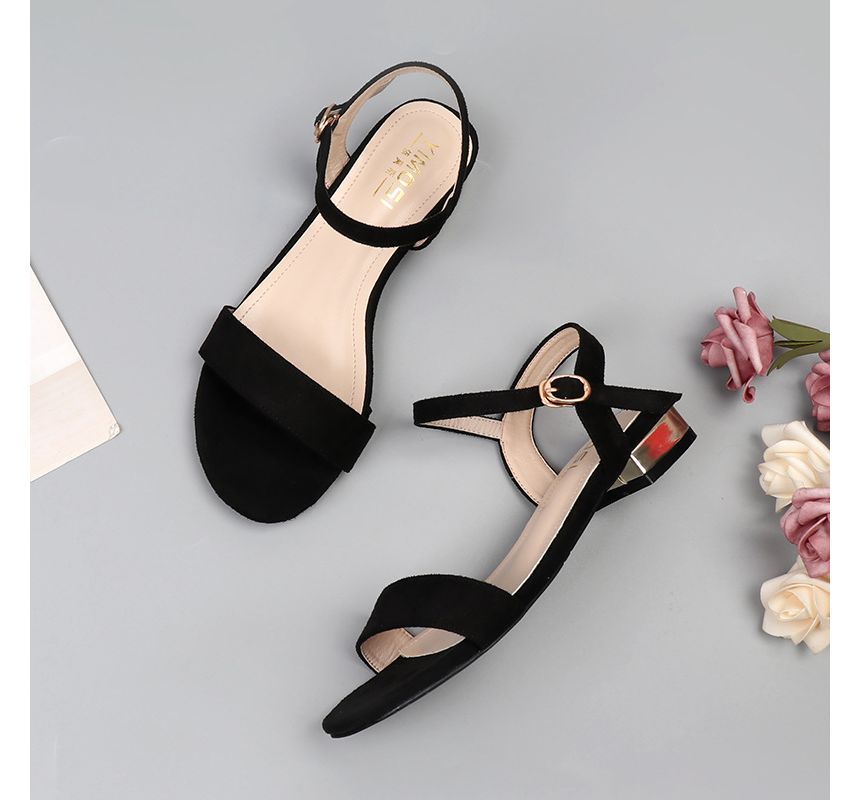 Plain Block Heel Sandals