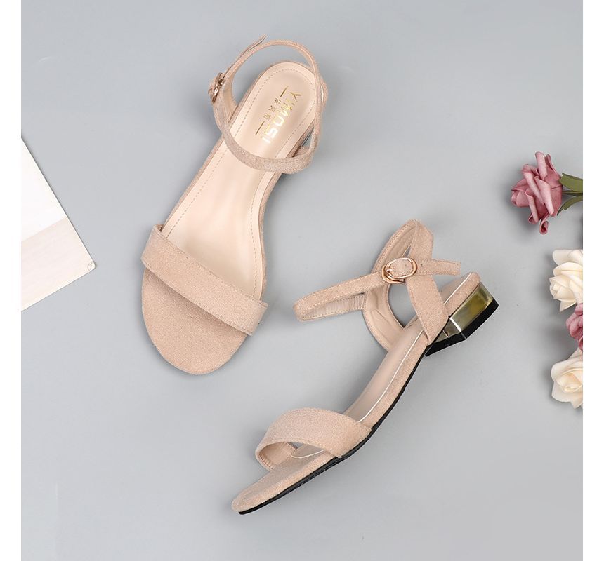 Plain Block Heel Sandals