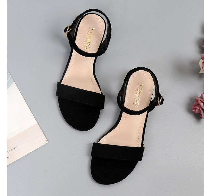 Plain Block Heel Sandals