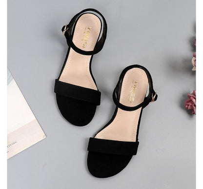 Plain Block Heel Sandals