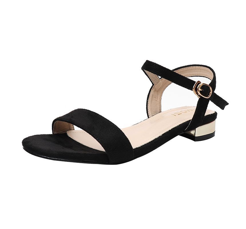 Plain Block Heel Sandals