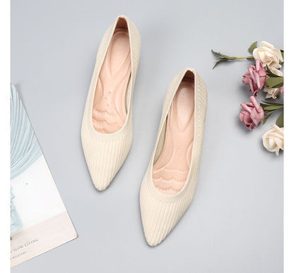 Pointy-Toe Knit Wedge Heel Pumps