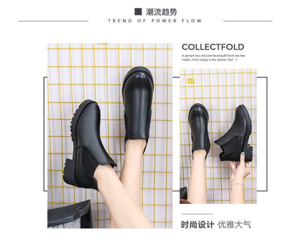 Faux Leather Ankle Boots