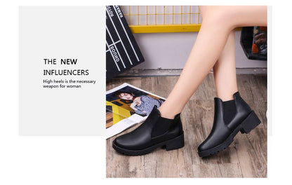Faux Leather Ankle Boots
