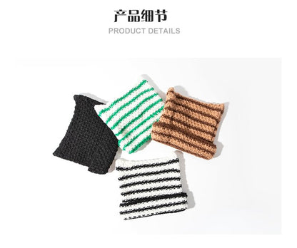 Cat Ear Striped Knit Beanie