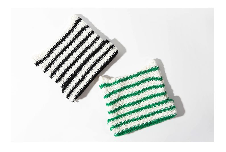 Cat Ear Striped Knit Beanie