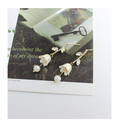 Tulip Rhinestone Alloy Dangle Earring