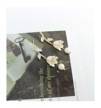 Tulip Rhinestone Alloy Dangle Earring