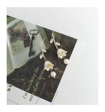 Tulip Rhinestone Alloy Dangle Earring