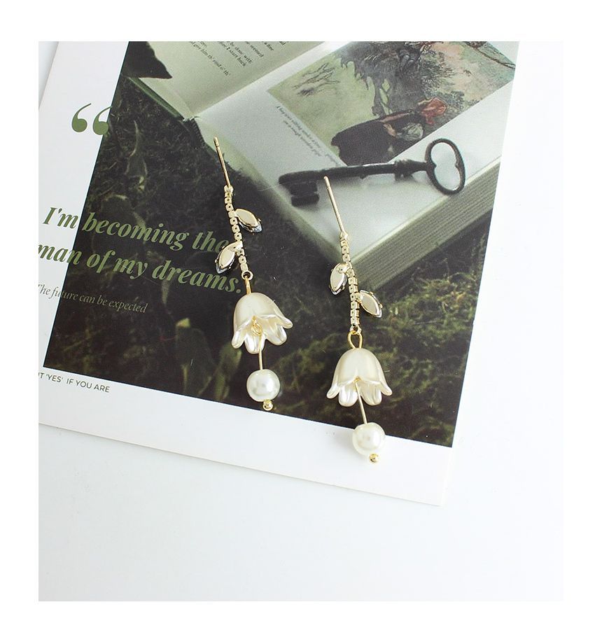 Tulip Rhinestone Alloy Dangle Earring