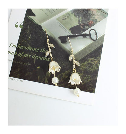 Tulip Rhinestone Alloy Dangle Earring