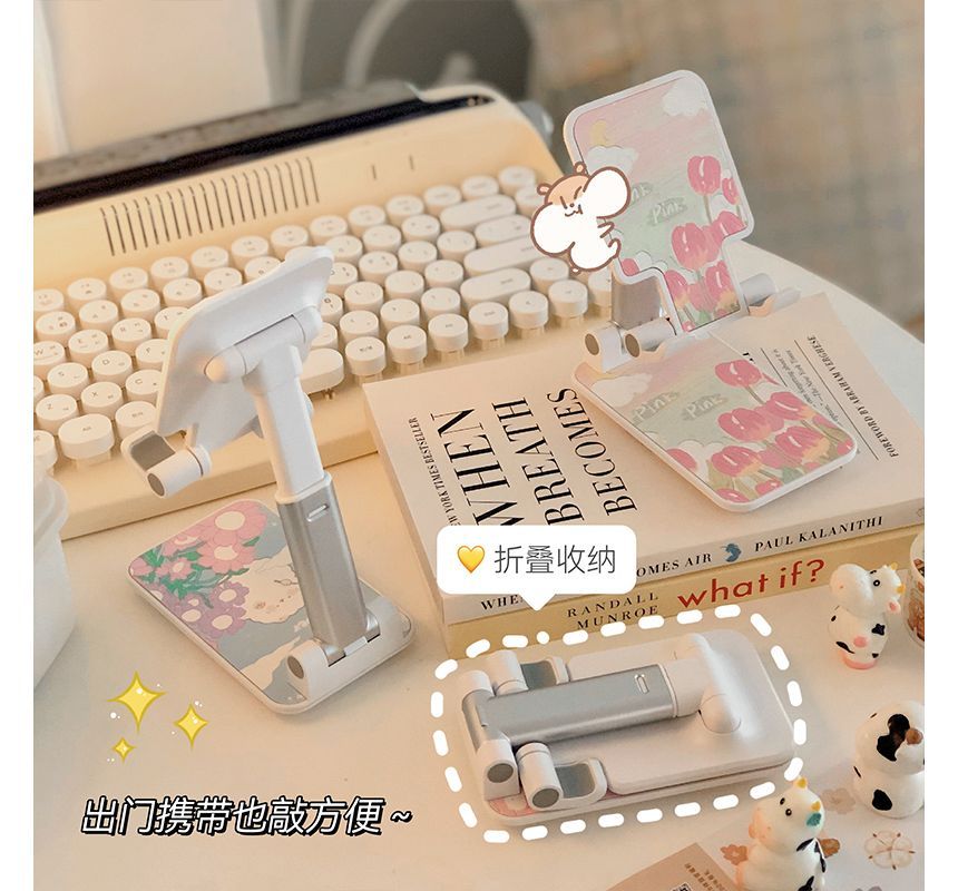 Floral Retractable Desktop Phone Stand
