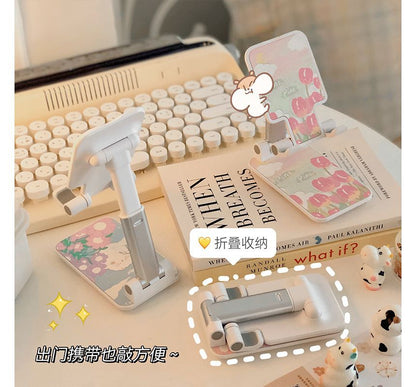 Floral Retractable Desktop Phone Stand