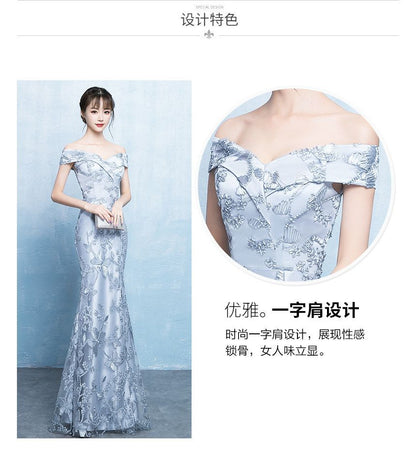 Evening Floral Bodycon Off-Shoulder Gown Print