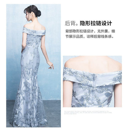 Evening Floral Bodycon Off-Shoulder Gown Print