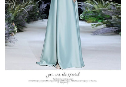 Plain Gown Tie-Front Off-Shoulder Evening A-Line