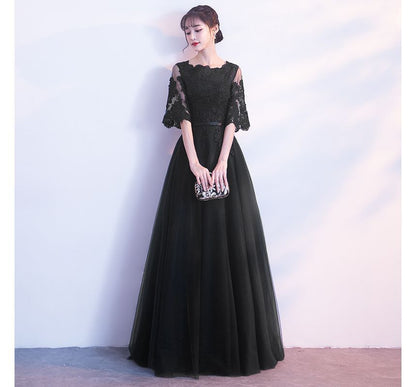 Floral Short-Sleeve A-Line Gown Evening Embroidered