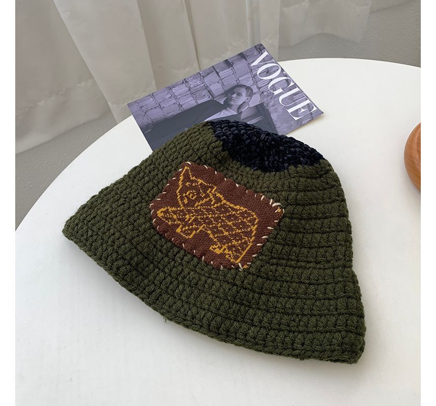 Floral Patchwork Knit Beanie