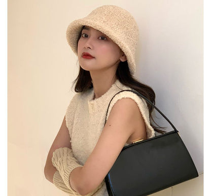 Chenille Plain Bucket Hat