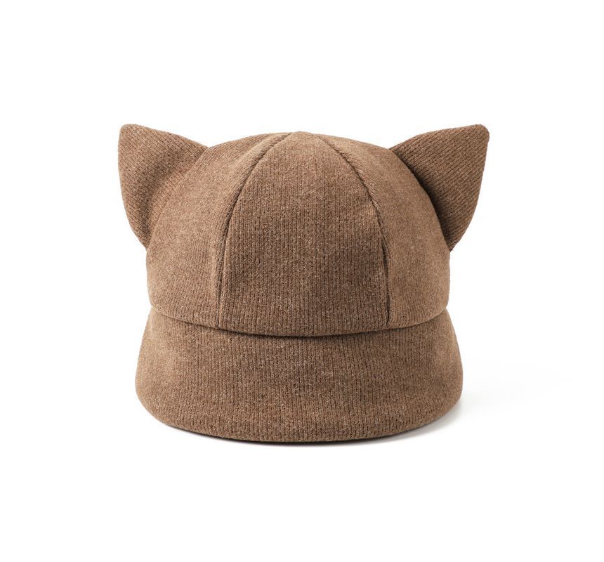 Cat Ear Knit Bucket Hat