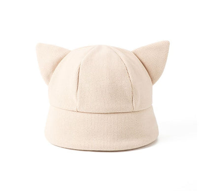 Cat Ear Knit Bucket Hat