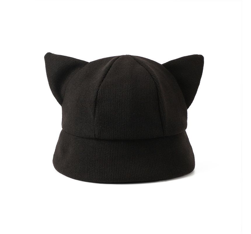 Cat Ear Knit Bucket Hat