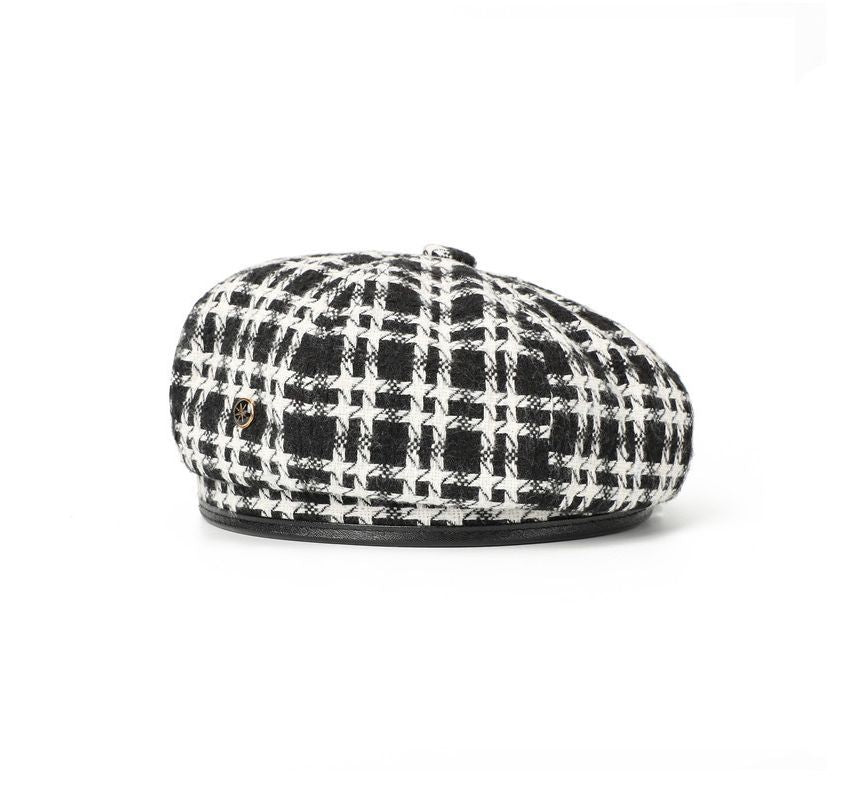 Plaid Beret Hat