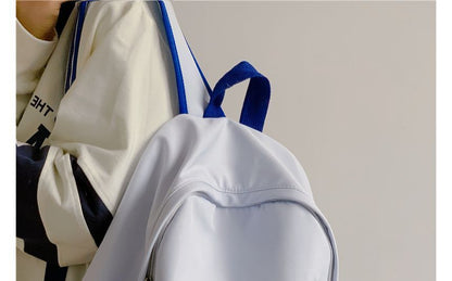 Lightweight Two-Tone Lettering Zip Backpack