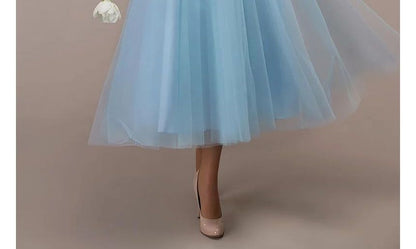 Gown Cold-Shoulder Mesh Shirred Evening A-Line