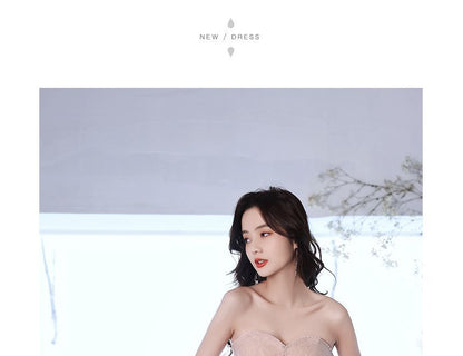 Gown A-Line Cap-Sleeve Plain Beaded Evening